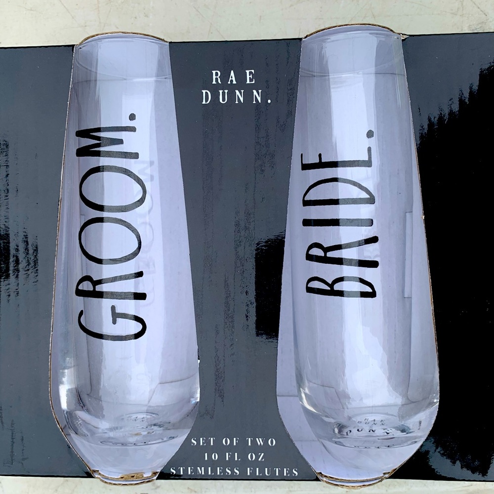 Bride & Groom stemless glasses